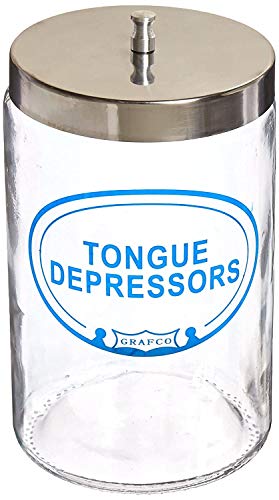 Graham-Field Glass Sundry Jar – Labeled 'Tongue Depressors' – Medical Dressing Storage - style: Tongue Depressors