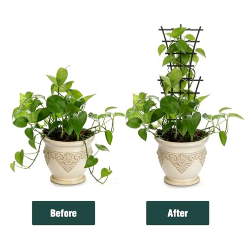 6 Pack Plant Trellis, Stackable Plastic Plant Support for Climbing