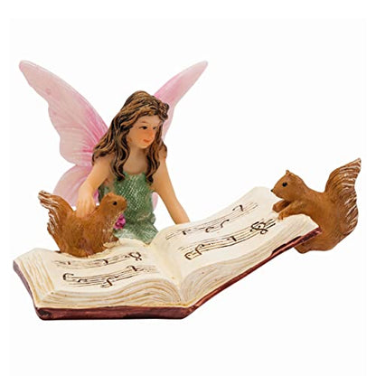 PRETMANNS Fairy Garden Accessories Fairies Figurines, 1 Item | Outdoor Indoor, Bonnie Miniature Fairy Garden Figurine with Squirrels, For Fairy Villages and Gardens