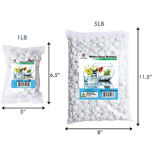 Flat Glass Marbles Vase Filler Beads 1lb, 100 White Stones - color: White, size: 1 LB