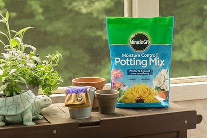 Miracle-Gro Moisture Control Potting Mix, 16 qt. (2-Pack) - size: 2-Pack, style: 16 qt.