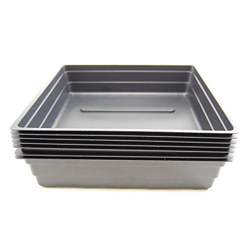 Living Whole Foods Plant Germination Drip Trays - Pack of 10-10" by 10" Black Plastic Greenhouse Growing Flats with No Drain Holes - for Seedlings, Microgreens, Wheatgrass, More - size: Pack of 10