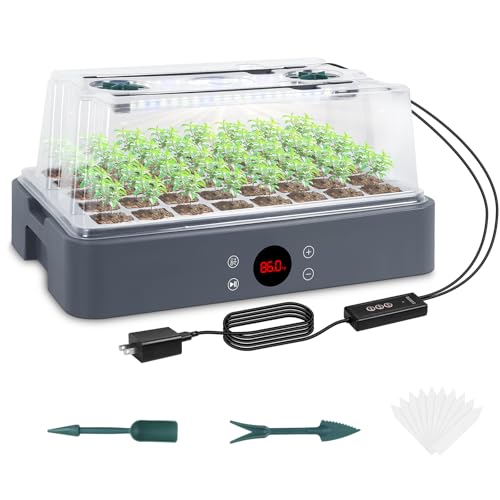 Sondiko Seed Starter Tray with Grow Light, Heated Seed Starter Kit