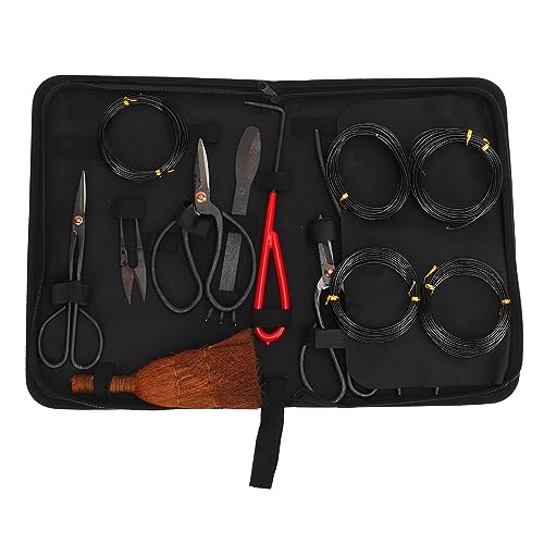Bonsai Tools Set Bonsai Tool Combo Bonsai Tweezers Set Carbon Steel Leaf Cutter Pruning Shears Rake Hardware Kit Garden Supply for Gardening Cultivation