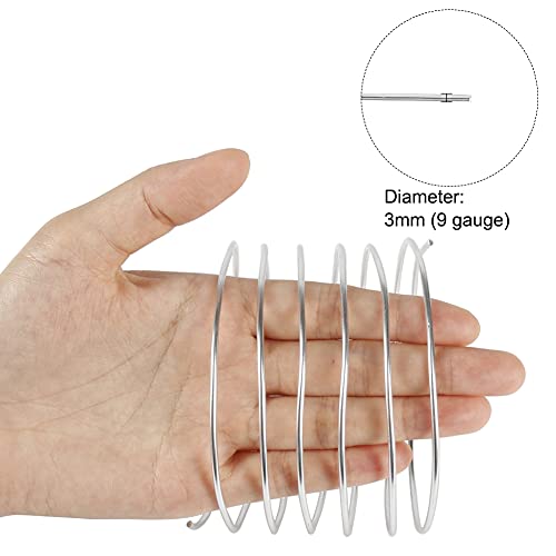 Tenn Well 9 Gauge Aluminum Craft Wire, 50 Feet 3mm Bendable Armature Wire | for Sculpting, Jewelry Making, Doll Making, Crafting, Modelling, Bonsai Training - color: Silver, size: 9 Gauge