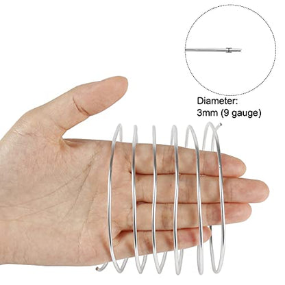 Tenn Well 9 Gauge Aluminum Craft Wire, 50 Feet 3mm Bendable Armature Wire | for Sculpting, Jewelry Making, Doll Making, Crafting, Modelling, Bonsai Training - color: Silver, size: 9 Gauge