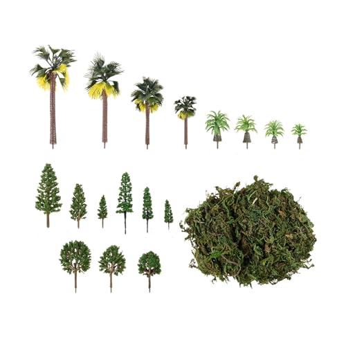 dophee 28Pcs Plastic Model Trees Artificial Scenery Trees (Palm Trees)