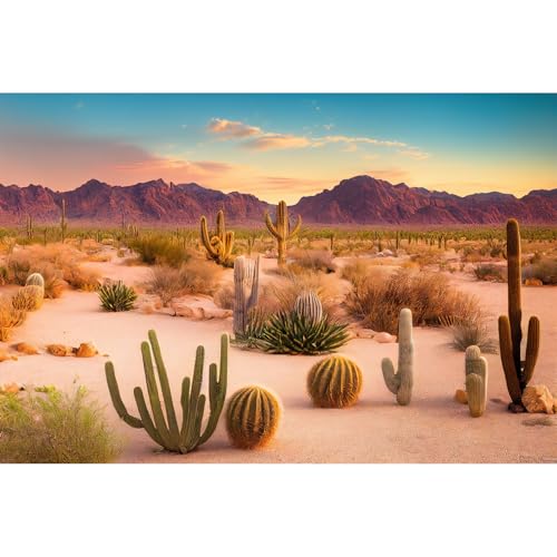 Desert Reptile Habitat Background Arid Landscape of Hot Sahara Desert Terrarium Background Desert Cacti and Sand with Dunes Aquarium Background Natural Hot Desert Fish Tank Background Vinyl 30x12in - color: Cacti Green, size: 30(W)x12(H)in