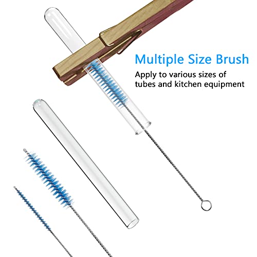 CiaraQ Bottle Cleaning Brushes, 8 Inch Nylon Tube Brush Set, Cleaner for Narrow Neck Bottles Cups with Hook, Set of 10pcs. (Pack of 2) - color: Blue, size: 8.0 Inch (10pcs) (Pack of 2)