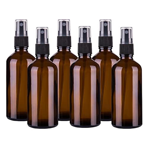 Hydior Amber Glass Spray Bottles for Essential Oils, 4oz, 6 Pack - color: Amber-6PCS