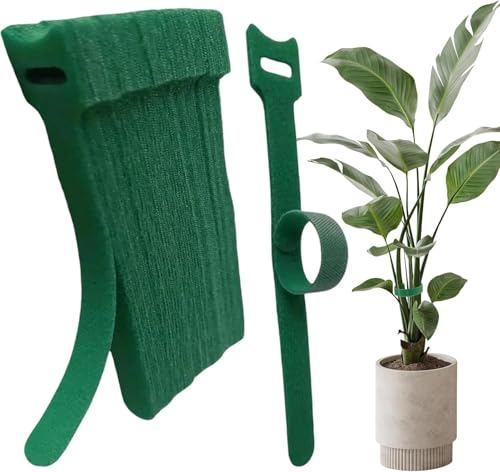 Plant Velcro,Plant Tape,Reusable 6-Inch Adjustable Non-Slip Nylon Plant Ties,Green-Ideal for Climbing Plants, Support, and Garland Ties,50PCS