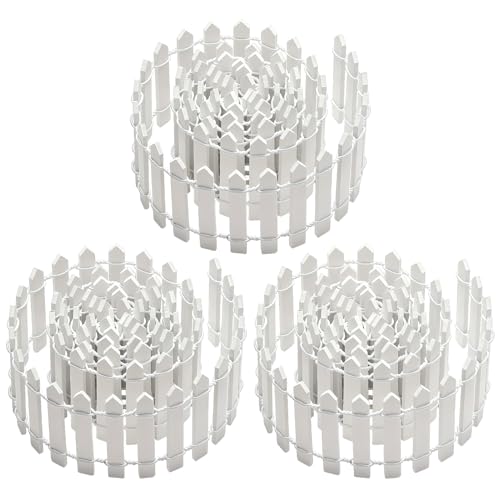3 PCS 35 Inch Mini Christmas Garden Fence, White Miniature Fairy - color: 3 Pcs Pure White
