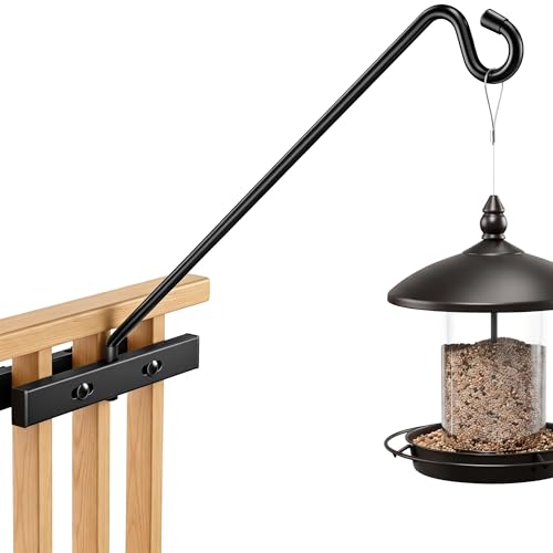 17Inch Deck Hook, Deck Bird Feeder Hanger for Railing, 15lbs Capacity - size: 17 inch 1 Pack