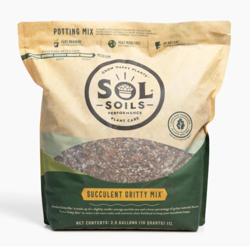 Sol Soils Fertilizer - Fast Draining Gritty Mix for Succulents - 2.5 Gallons - Coconut Husk, Perlite, Pumice - size: 2.5 Gallons (10 Quarts)