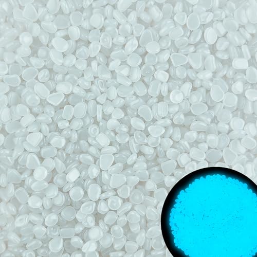 3000pc Glow in The Dark White Stones Luminous Pebbles White Fish Tank Rocks Glow Stones for Garden Glowing Rocks Outdoor Luminous Stone for Fish Tank Patio Aquarium Walkway Driveway,White - size: 3000, style: White