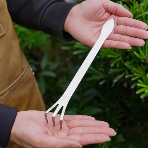 3-Prong Stainless Steel Loosen Soil Bonsai Tree Tools，Bonsai Rake，Ergonomic Handle for Gardening Plant