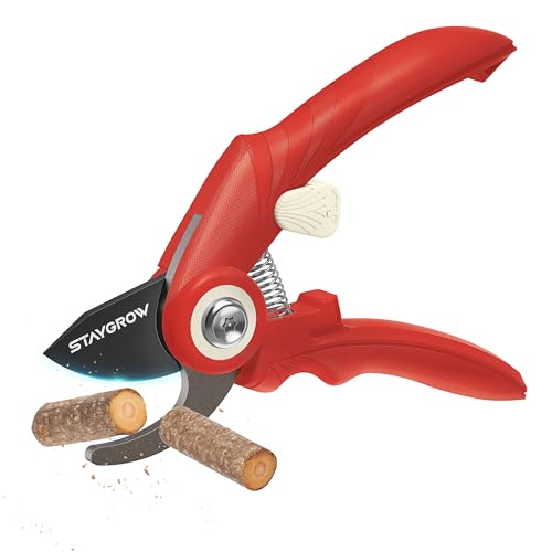 Pruning Shears 6.9" Professional Garden Shears Red - size: 6.9" Bypass Red