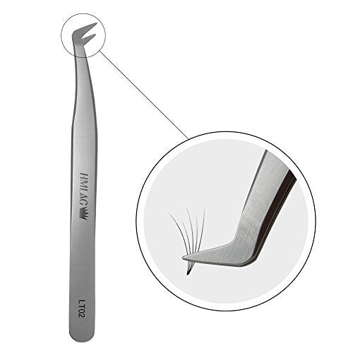 LASHVIEW Lash Tweezer, High Precision Stainless Steel Volume Eyelash Tweezers, Eyelash Extension Tweezers for Profissional Grafting lash Extension, LT02 - size: LT-02