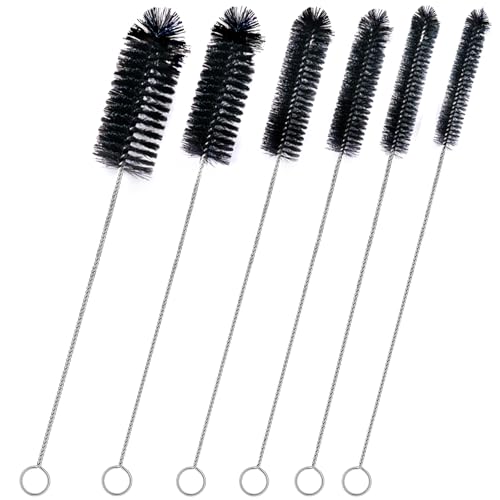 Brush Family Straw Cleaner Brush Set 6 Pieces | 12" Long Pipe Tube Bottle Brushes for Cleaning Narrow Neck Bottles,Coffee Maker,Glass Cups - size: 12 inch large diameters set (6pcs)