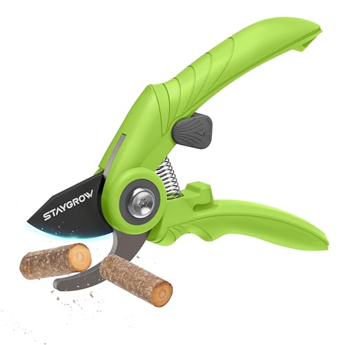 Garden Shears 6.9" Pruning Shears for Gardening Green - size: 6.9" Bypass Green