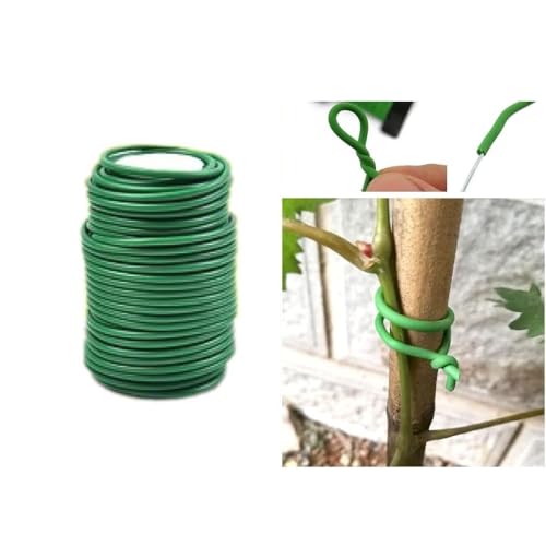 Soft Plant Wire Plant Twist Ties，66 Feet 3.5mm Soft Plant Ties Gardening Supplies for Supporting Climbing Plants, Tomatoes, Climbing Roses Vines, Stems & Stalks (Green)