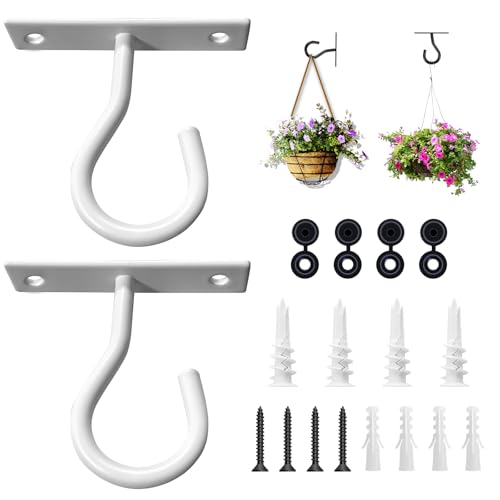 2Pack 2.5In Ceiling Hooks for Hanging Plant, Wall Hanger Plant Holder White - size: 2.5Inch 2Pack-White