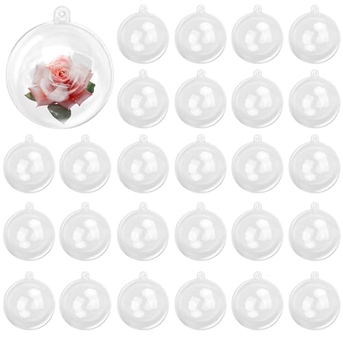 120 Pcs 3.15 Inch Clear Acrylic Fillable Balls, Christmas DIY Fillable Ornaments Balls, Acrylic Ornaments Ball for Christmas, Holidays, Weddings, Parties, and Home Decor - size: 120 Pcs 3.15 Inch Fillable Balls