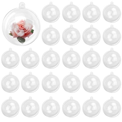120 Pcs 3.15 Inch Clear Acrylic Fillable Balls, Christmas DIY Fillable Ornaments Balls, Acrylic Ornaments Ball for Christmas, Holidays, Weddings, Parties, and Home Decor - size: 120 Pcs 3.15 Inch Fillable Balls