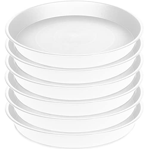 6 Pack Plant Saucer 4 5 inch (4 inch Base), Heavy Sturdy Plant Drainage Tray for Indoors (5", Creamy White) - color: Creamy White, size: 4"