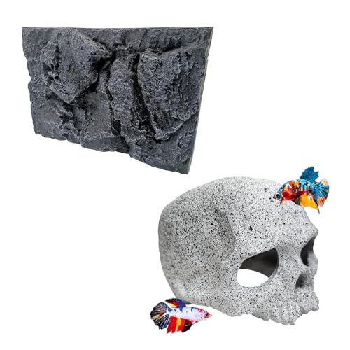 Rock Background (18" L*11" W*1" H) & Skull Cave (5" L*4" W*4" H)