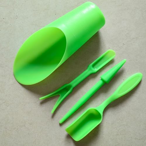 Soil Scoop for Indoor Plants - Plastic Mini Garden Plant Care Shovel Hand Tools Transplanting Succulent Cultivation Digging Scoops Kits, Green - color: Green