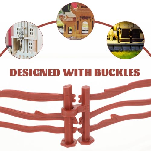 Toyvian Fence Model Toy Mini Decorative Fence Ornament with Buckle Connection DIY Accessories for Garden Flowerbed Farm Patio Lawn Decor Kids Role Play and Tabletop Display