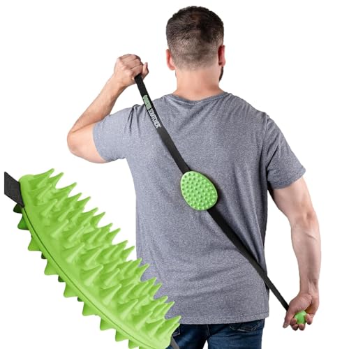 Original Back Scratcher - 2-Sided Back Scratching Tool for Hard-to-Reach Area, Durable 45" Strap with Ball Handles for Towel Like Operation, Universal Gifts for Men and Women, Green - color: Green, size: 2-Hand Original