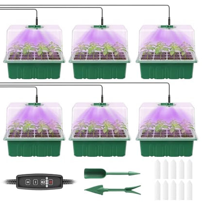 Pawfly 6 Pack Seed Starter Kit, 72 Cells, Seed Starter Trays