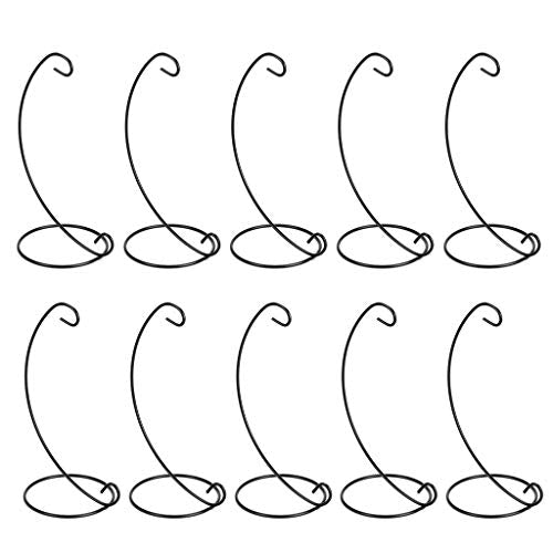 OwnMy 10PCS Black Ornament Display Stand Holder Iron Ornament Hanger Stands
