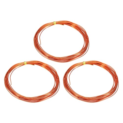 HARFINGTON 3 Roll Bonsai Wire 1mm Each Roll 16.4ft (5m) Anodized Aluminum Bonsai Wire for Gardening Tree Branch Fixing DIY Crafting, Orange - color: Orange, size: 1mm x 16.4 ft