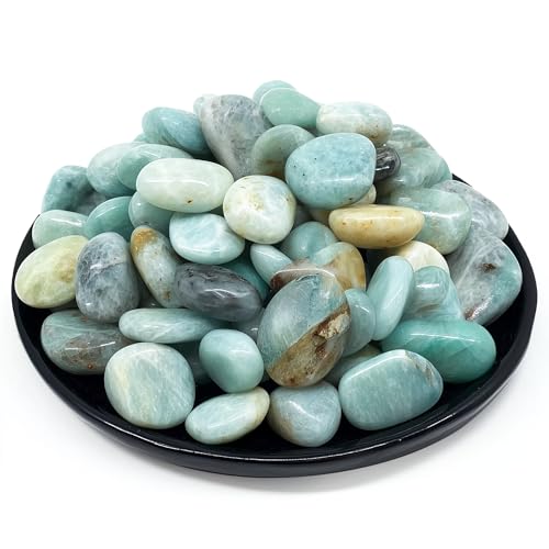 Amazonite Healing Crystal Stone Set - 24 Pieces, 0.6" Natural Polished Stones for Healing, Meditation, Reiki, Chakra, Crafting & Decoration - color: Amazonite, size: 0.6"