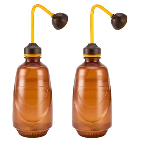 2 Pack Watering Can for Seedlings, 15oz/0.45L (Brown) | Small Watering Can For House Plant Garden Flower - color: Brown-2 Pack