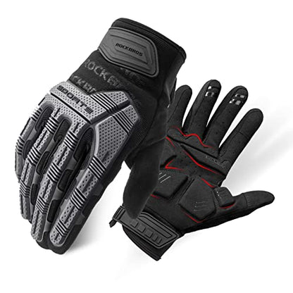 ROCKBROS Mountain Bike Gloves Dirt Bike Motorcycle Cycling with 6MM Gel Pad - size: US XL = Asian XXL