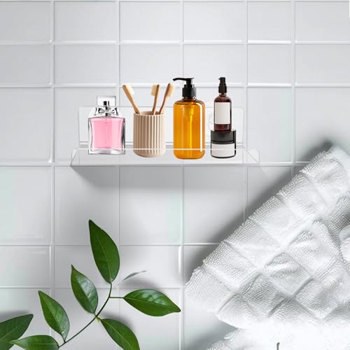 2 Pack Window Plant Shelves, 9 Inch Acrylic Suction Cup Shelf, Window Sill Extender for Indoor Succulents, Herb Planters, Micro Greens, Bathroom Organizer