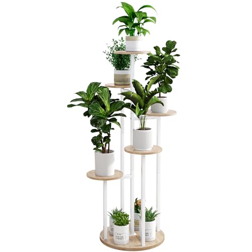 INGIORDAR 6 Tier Plant Stand Indoor Corner Tiered Holder Shelf Display Rack - color: White 6 Tier, size: 6 Tier