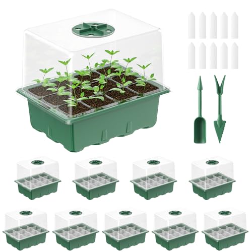Pawfly 10 Pack Seed Starter Kit, 120 Cells, Seed Starter Trays