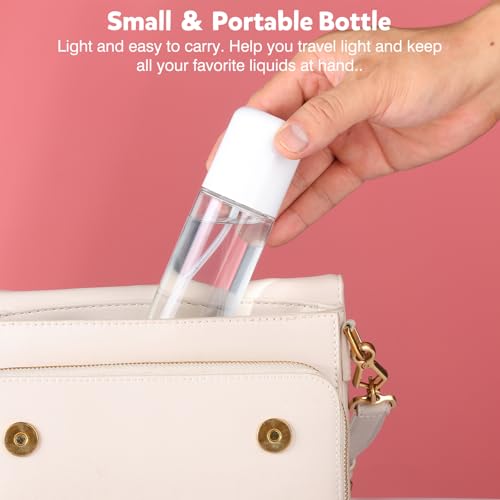 Bynccea Travel Spray Bottle 3.4oz/100ml Plastic Mini Bottle Set - Fine Mist Mini Empty Spray Bottles - Refillable Small Spray Bottles for Cleaning Solutions, Liquid Cosmetics - color: Clear*2