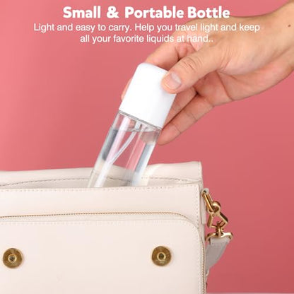 Bynccea Travel Spray Bottle 3.4oz/100ml Plastic Mini Bottle Set - Fine Mist Mini Empty Spray Bottles - Refillable Small Spray Bottles for Cleaning Solutions, Liquid Cosmetics - color: Clear*2