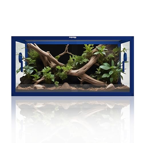 Phailozoo 50 Gallon Reptile Enclosure, Colorful Aluminum Frame Reptile Tank - color: Dart Blue, size: 50 Gallon
