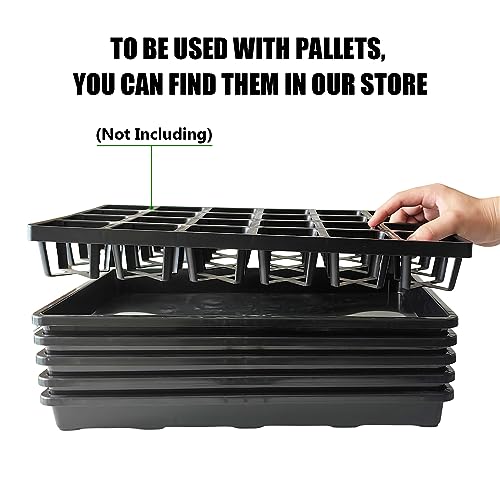 RooTrimmer 5 Pack Nursery Potting Tray, Carrying and Holding Plant Tray for Seeds Starting Pot, Collecting Drainage Water(Black) - color: Black, size: Holding Trays-5P