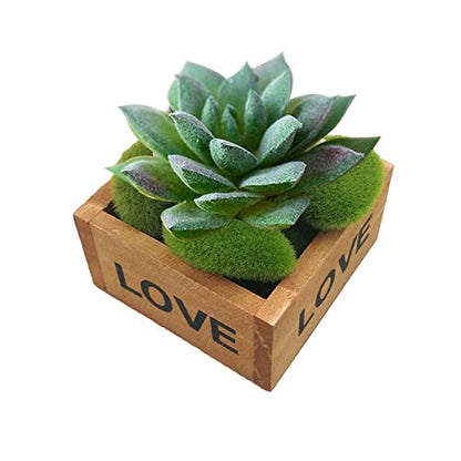 Woohome 24 PCS Artificial Moss Rocks Decorative and Artificial Succulent Plants Set, 20 PCS Fake Moss Decor and 4 PCS Green Fake Succulent for Floral Arrangements, Fairy Gardens and Crafting