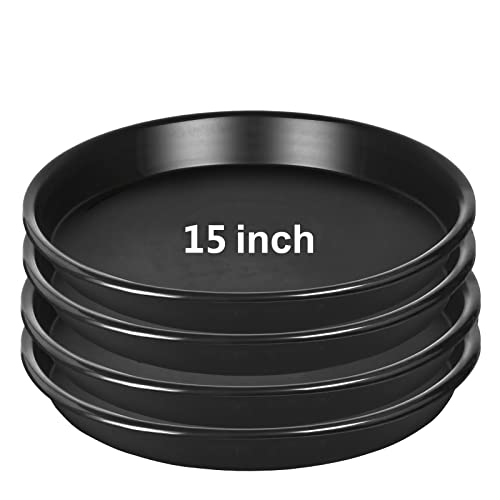 4 Pack 15 Inch Plant Saucer Plastic Plant Saucer Drip Trays Plant Saucers for Indoors Outdoor Plant (15 inch 4Pack) - color: 15 Inch 4pack
