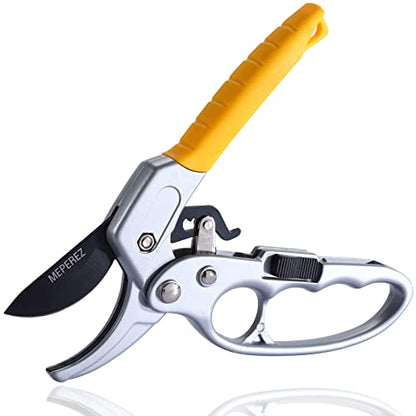 Premium pruning shears for gardening, Work 3 times easier, Pruners heady duty, Sharp garden clippers cuting florist flower, hedge, herb, rose, Indoor live plants, Arthritis weak hand snips - style: 2 pack-yellow