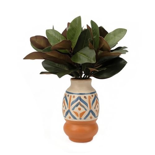 Magnolia Artificial Leaves Branches, 3D Magnolia Stem Life-Like Faux Leaves Twigs for Indoor Vase Filling Home Office Hotel Table Decor, 6 Pack, 22 Inch - size: 22inch